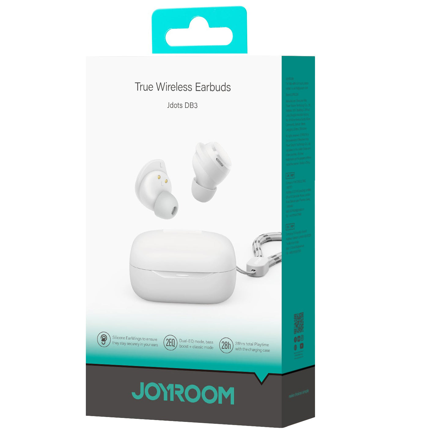 Ασύρματα ακουστικά Bluetooth Joyroom Jdots JR-DB3, TWS, Λευκό
