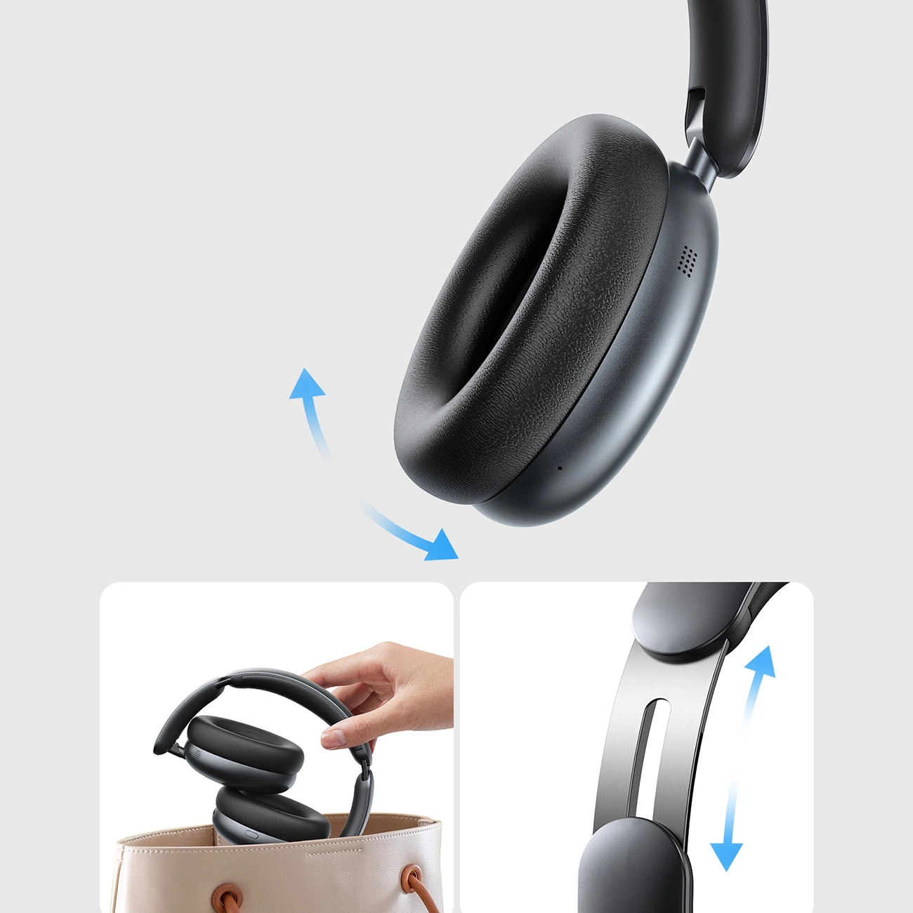Ασύρματα ακουστικά Bluetooth Joyroom JR-JH1, A2DP, ANC, Μαύρο