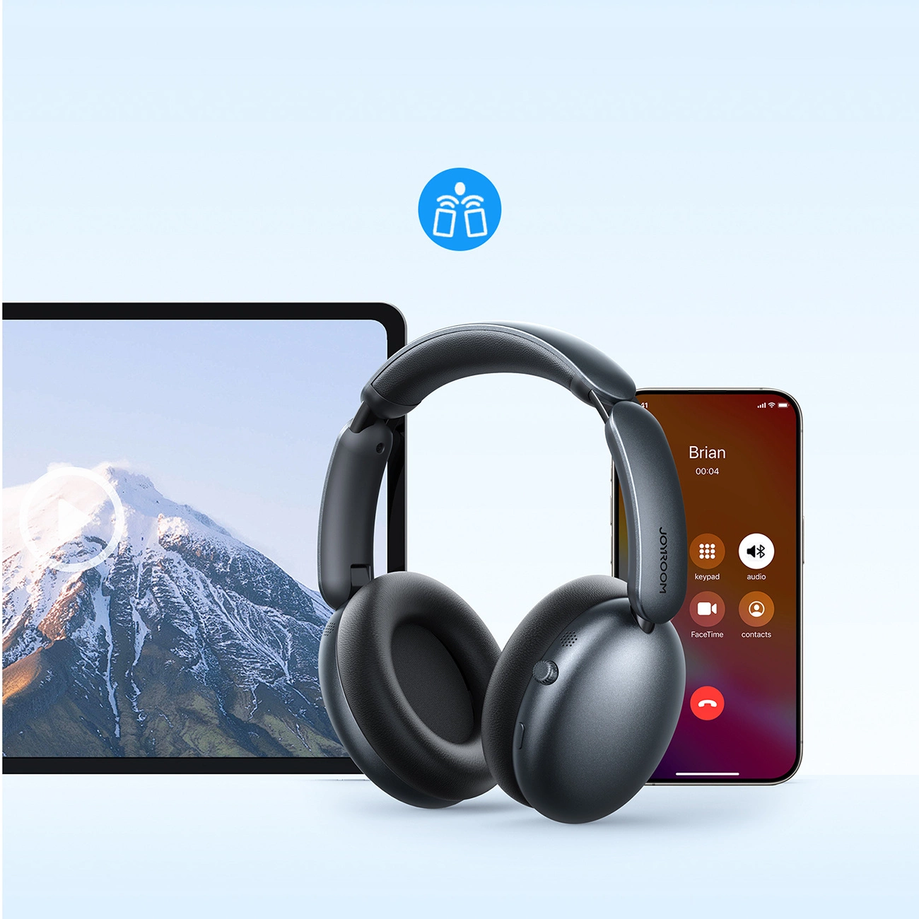 Ασύρματα ακουστικά Bluetooth Joyroom JR-JH1, A2DP, ANC, Μαύρο