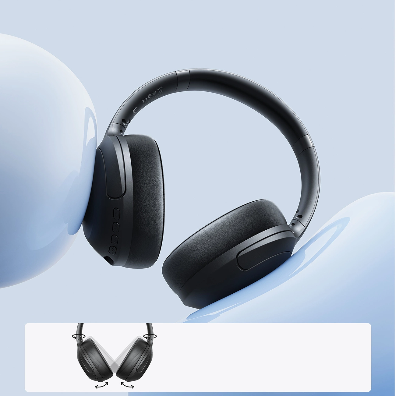 Ασύρματα ακουστικά Bluetooth Joyroom JR-JH2, A2DP, ANC, Μαύρο