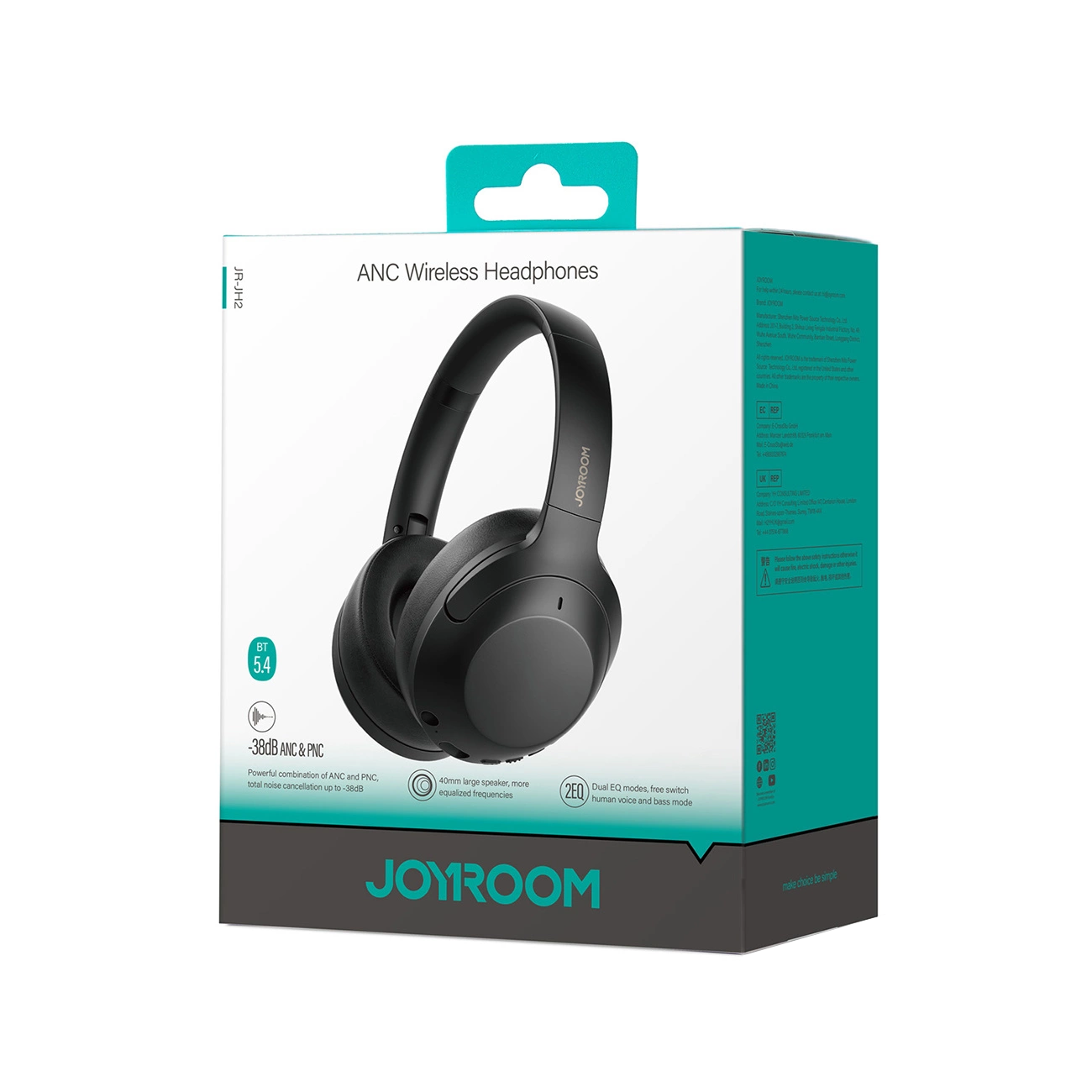 Ασύρματα ακουστικά Bluetooth Joyroom JR-JH2, A2DP, ANC, Μαύρο