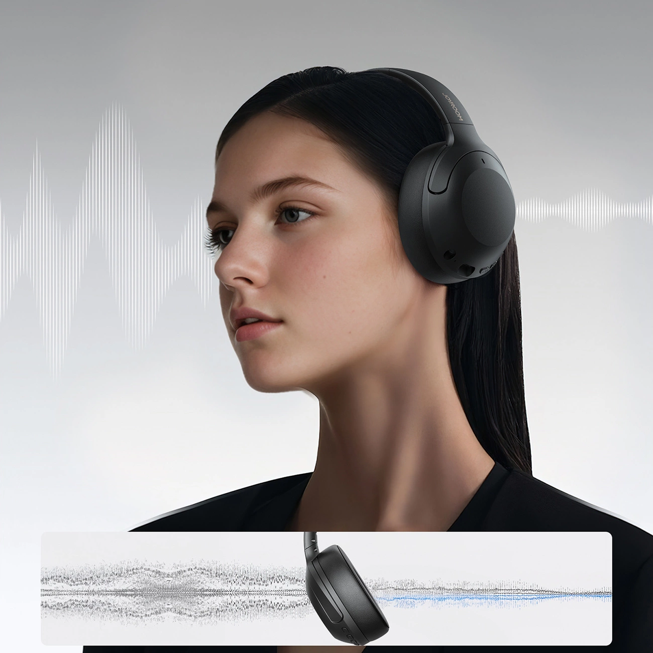 Ασύρματα ακουστικά Bluetooth Joyroom JR-JH2, A2DP, ANC, Μαύρο