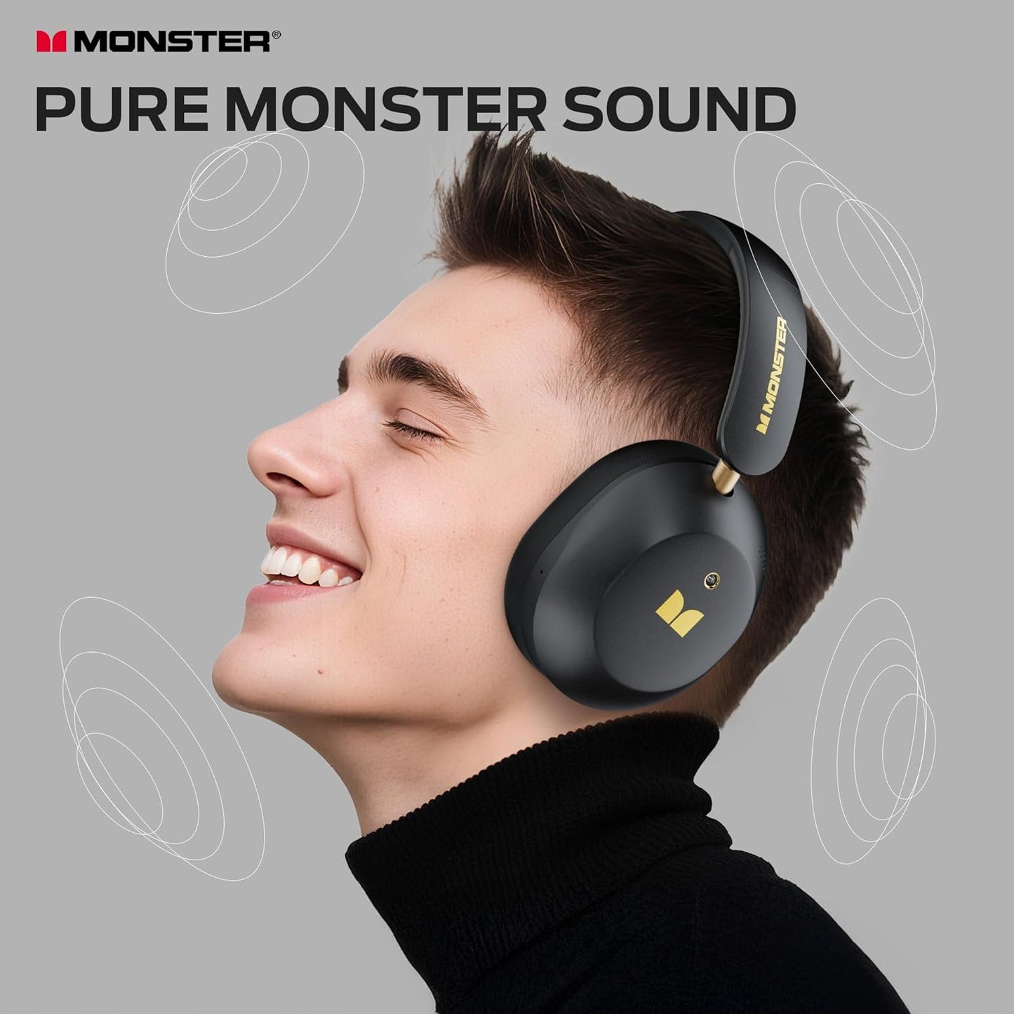 Ασύρματο ακουστικό Bluetooth Monster Persona 6th, MultiPoint, A2DP, ANC, Μαύρο