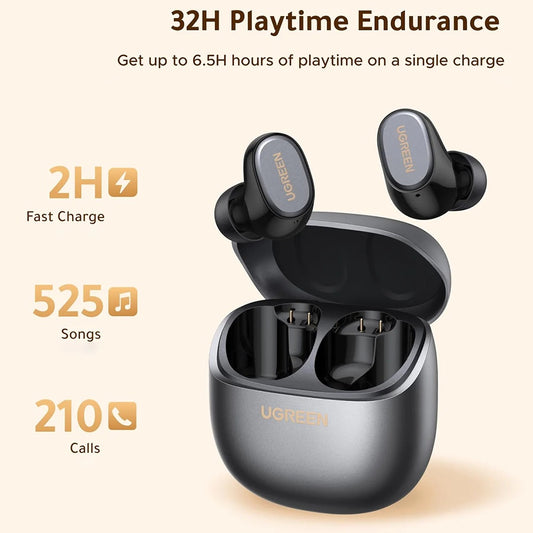 Ασύρματα ακουστικά Bluetooth UGREEN Dots (75628), TWS, MultiPoint, Μαύρο