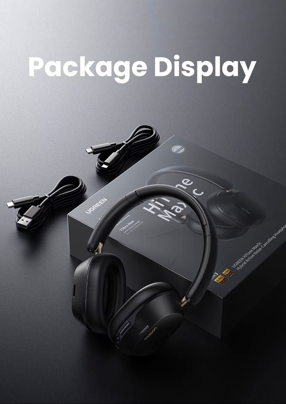 Handsfree Bluetooth UGREEN HP203, A2DP, ANC, Μαύρο