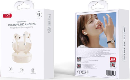 Handsfree Bluetooth XO Design G28, TWS, Μπεζ