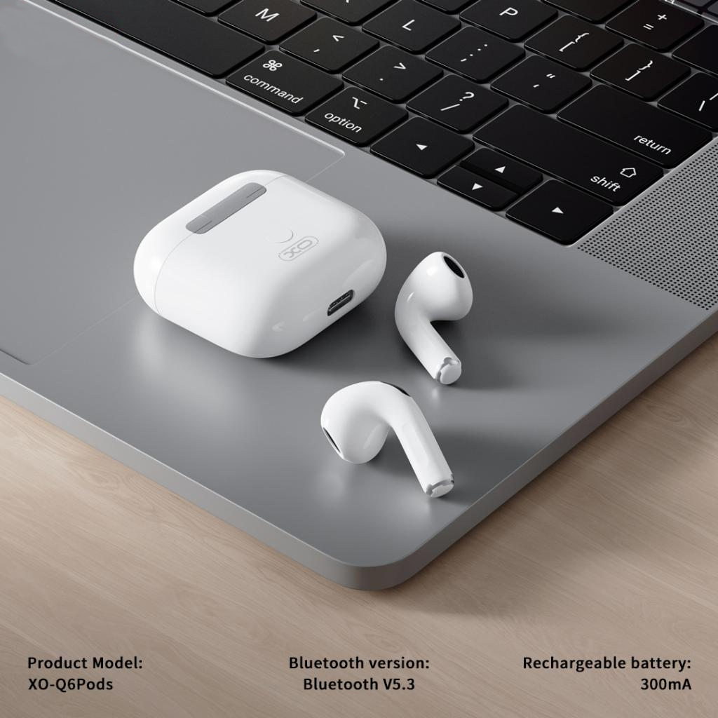 Handsfree Bluetooth XO Design Q6 Pods, TWS, Λευκό
