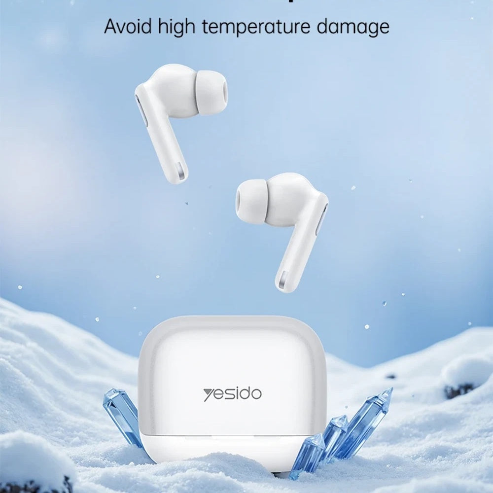 Handsfree Bluetooth Yesido TWS34, TWS, ANC, Λευκό