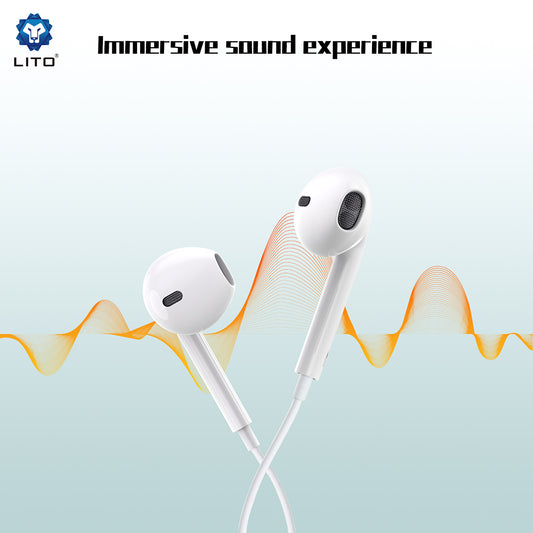 Handsfree USB-C Lito LF01T, 1.2m, Λευκό