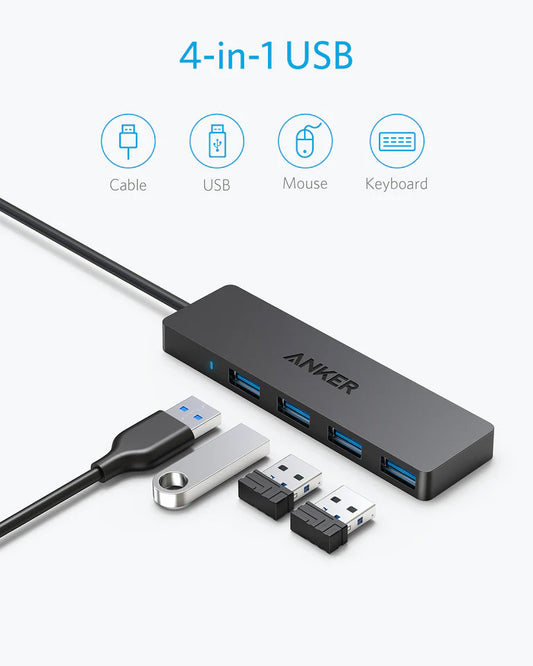 Διανομέας USB της Anker, 4 x USB-A 3.0, μαύρο A7516016