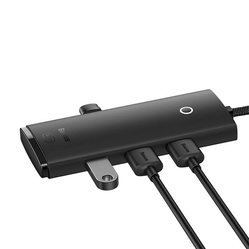 Baseus Lite USB Hub, 4 x USB-A 3.0 - 1 x USB-C, 0,25m, Μαύρο WKQXX030001