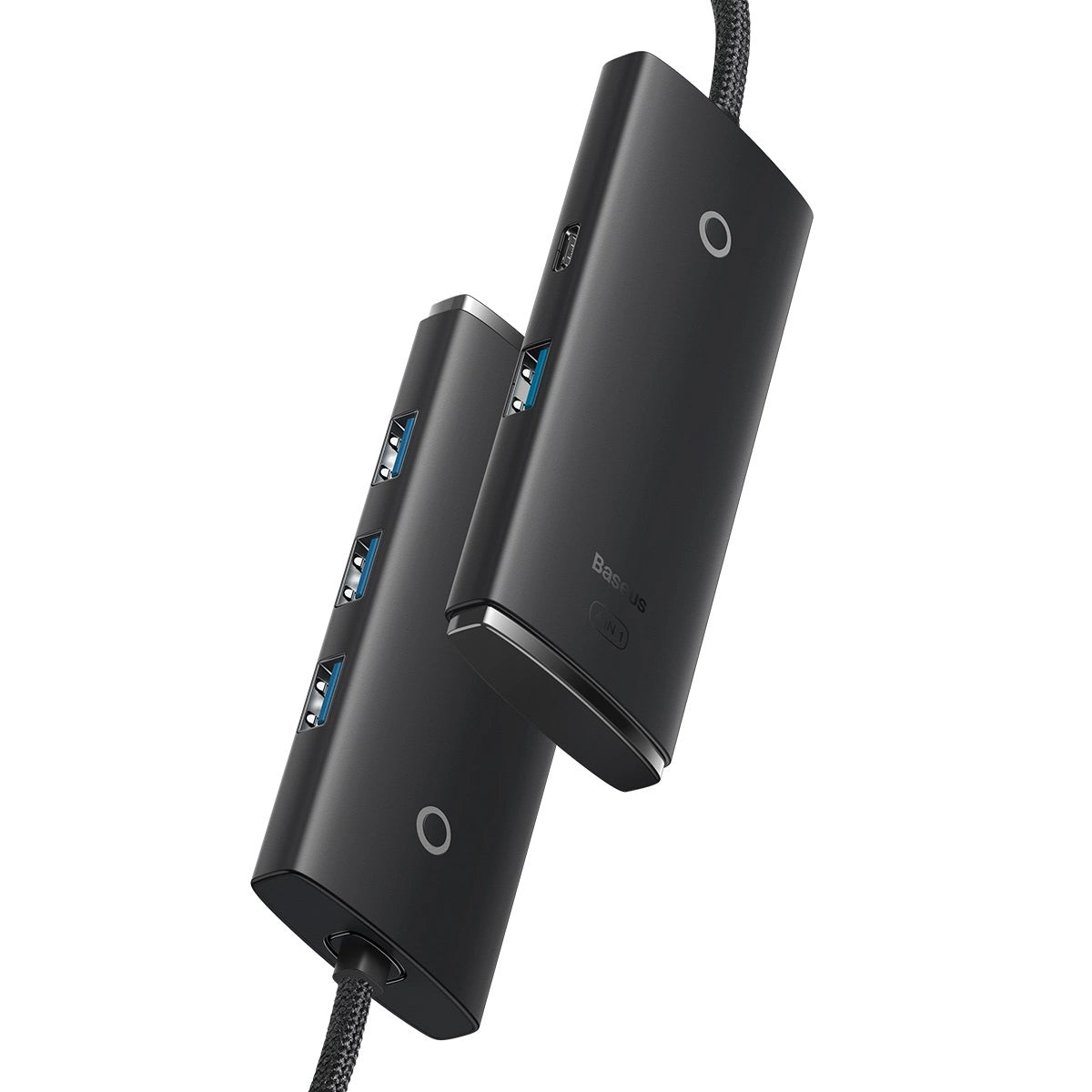 Hub USB Baseus Lite, 4 x USB-A 3.0 - 1 x USB-C, 2m, Μαύρο WKQX030201