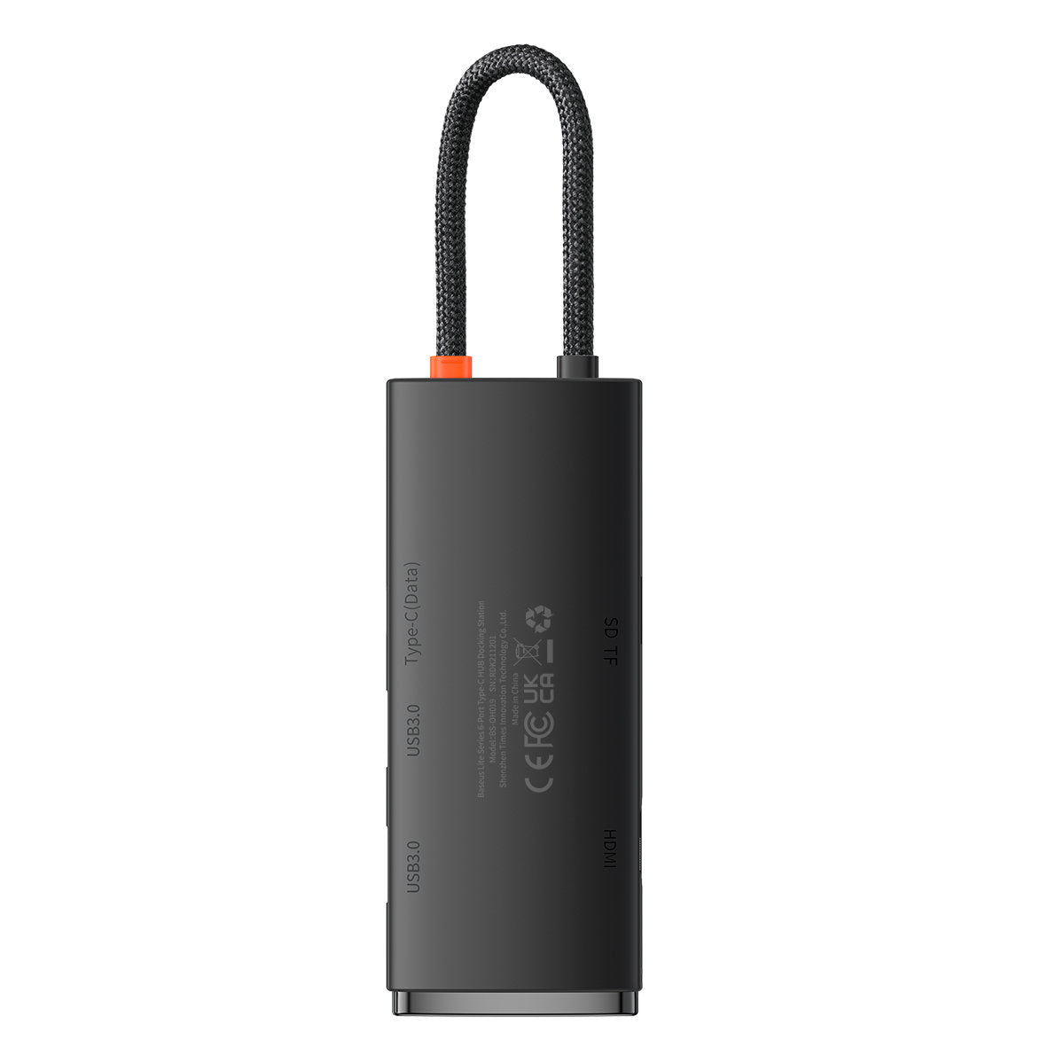 Hub USB-C Baseus, 2 x USB-A 3.0 - 1 x USB-C - 1 x HDMI - 1 x SD - 1 x microSD, Μαύρο WKQX050001
