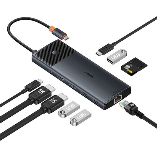 Hub USB-C Baseus Gleam II, 10in1, Μαύρο B0114200