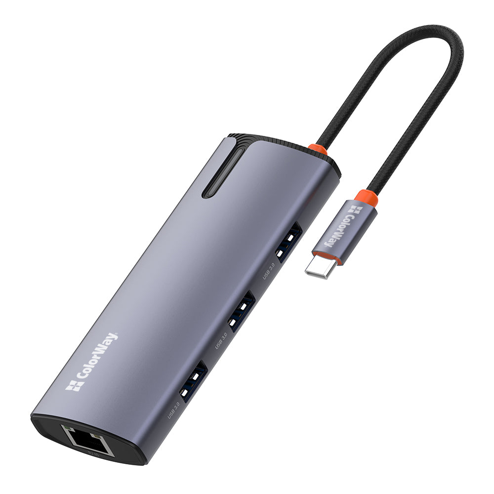 Hub USB-C ColorWay CW-HUB03, 6in1, Ασημί