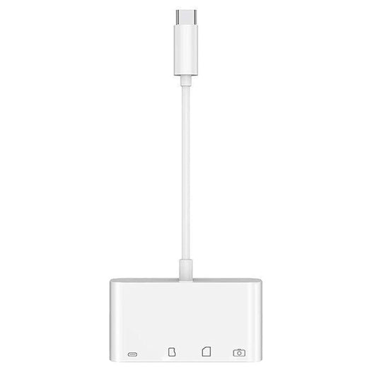 USB-C Hub OEM NK108LTC, 1 x USB-A - 1 x USB-C - 1 x SD - 1 x microSD, Λευκό