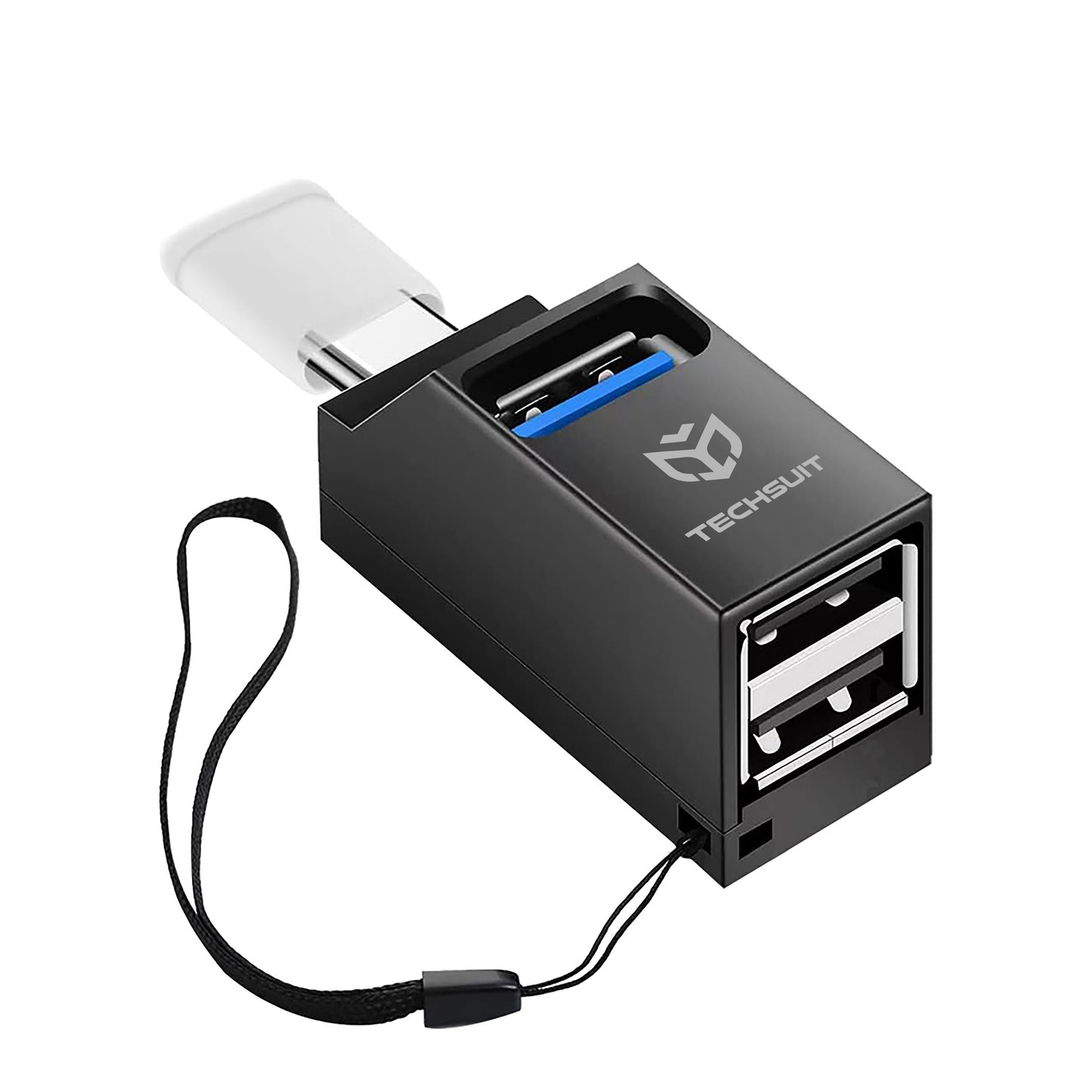 Hub USB-C Techsuit H10 EchoLink, 3 σε 1, Μαύρο
