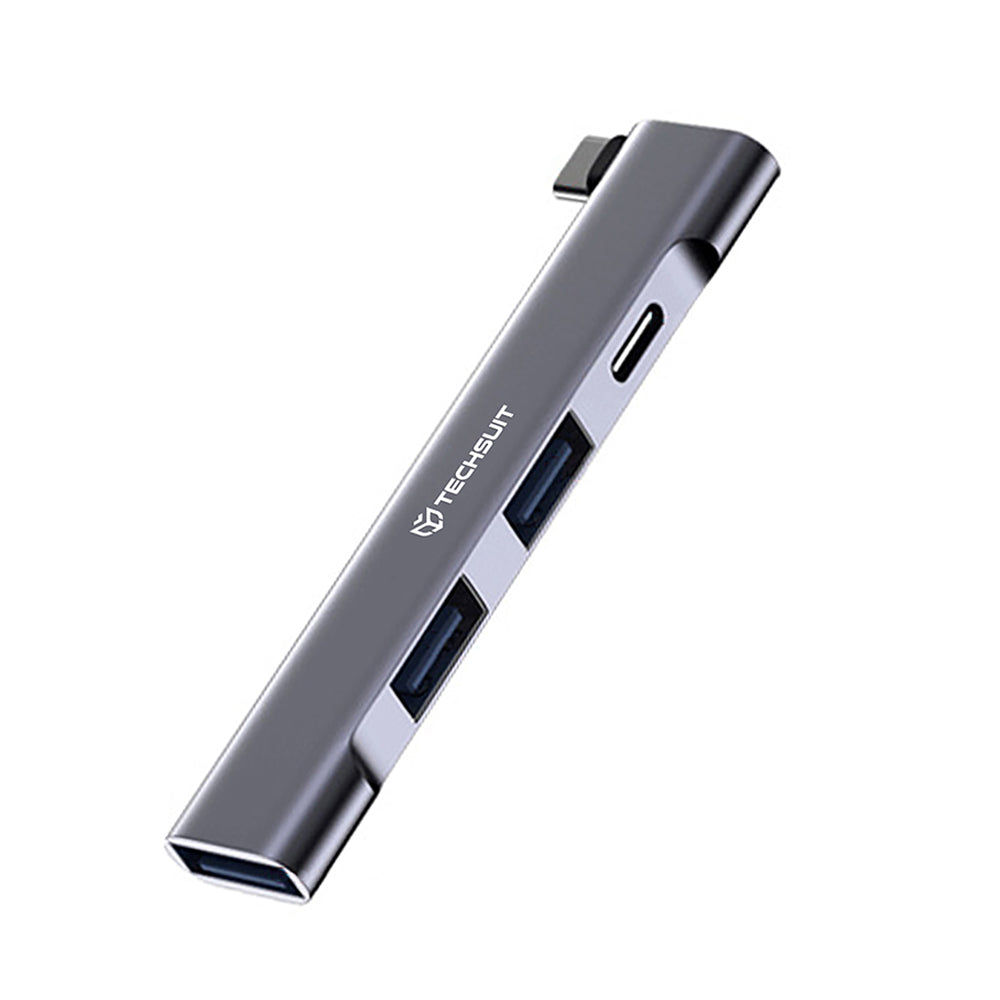 Hub USB-C Techsuit H12 ZenithDock, 4in1, Γκρι