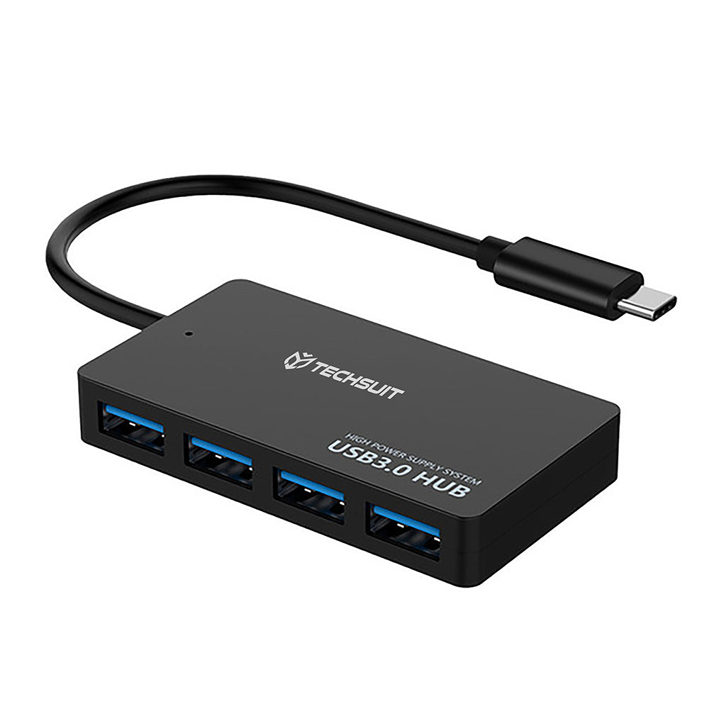 Hub USB-C Techsuit H16 QuantumNode, 4in1, Μαύρο
