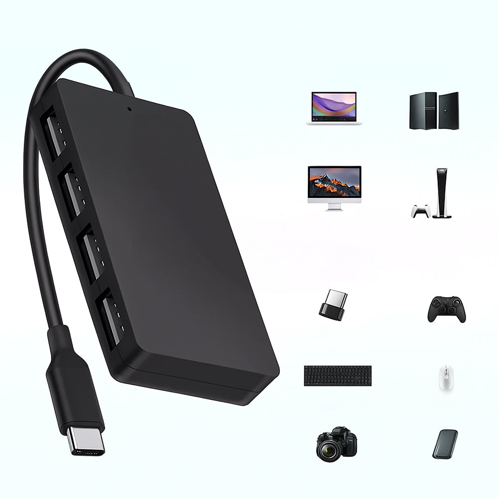 Hub USB-C Techsuit H16 QuantumNode, 4in1, Μαύρο