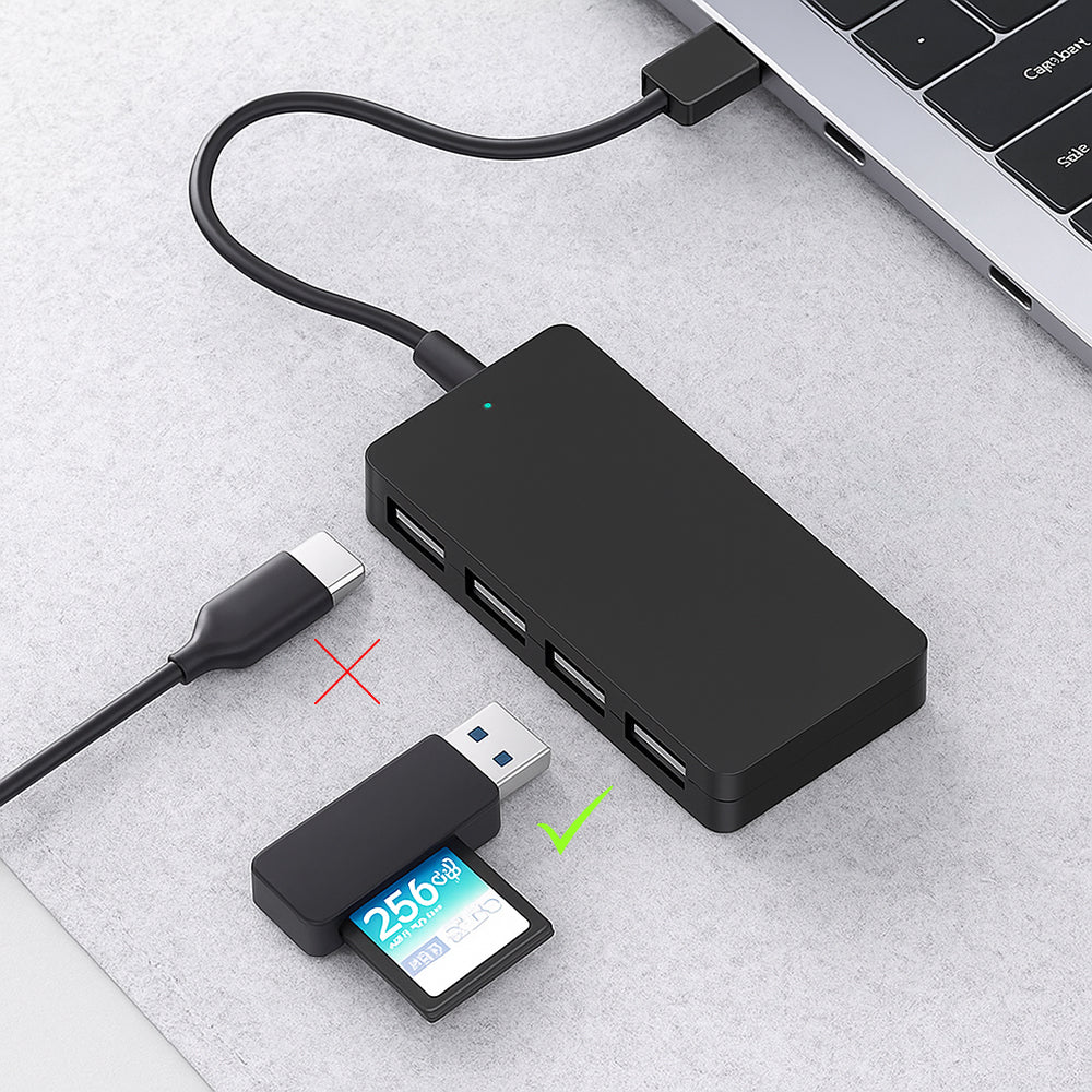 Hub USB-C Techsuit H16 QuantumNode, 4in1, Μαύρο