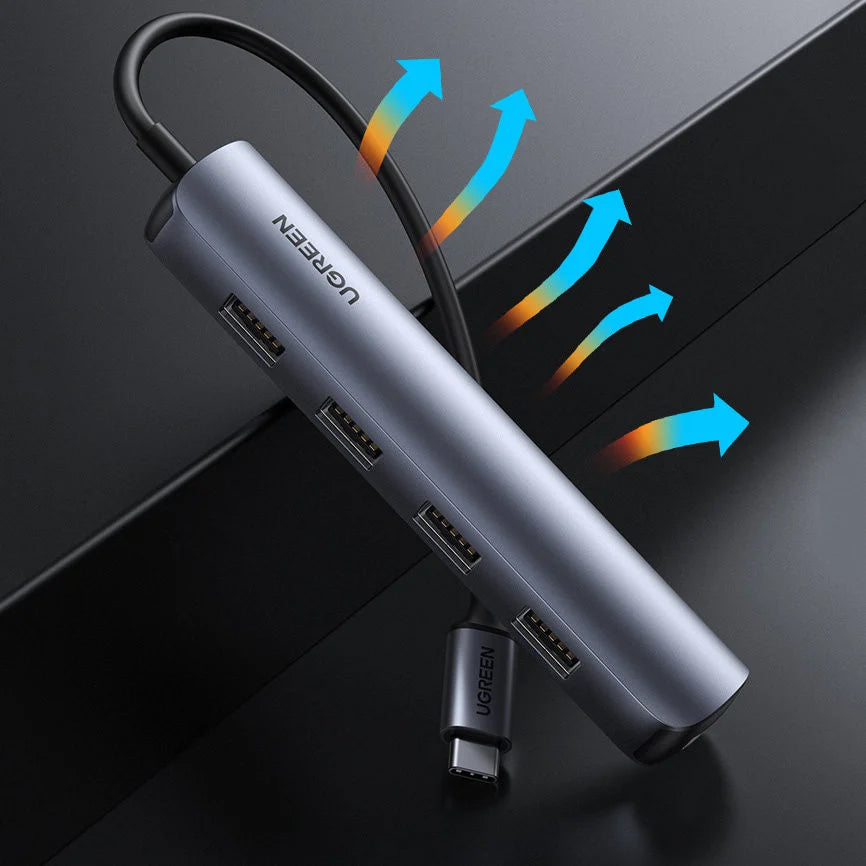 Hub USB-C UGREEN CM417, 4 x USB-A 3.2 - 1 x HDMI, Γκρι
