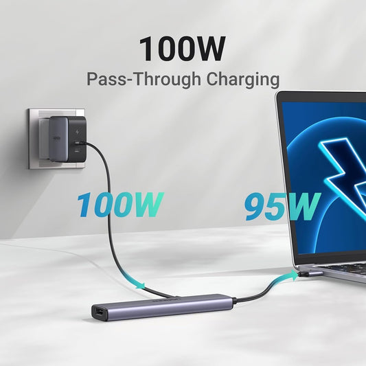 Hub USB-C UGREEN CM478, 1 x USB-A 3.0 - 2 x USB-A - 1 x USB-C - 1 x HDMI, Γκρι Επανασφραγισμένο