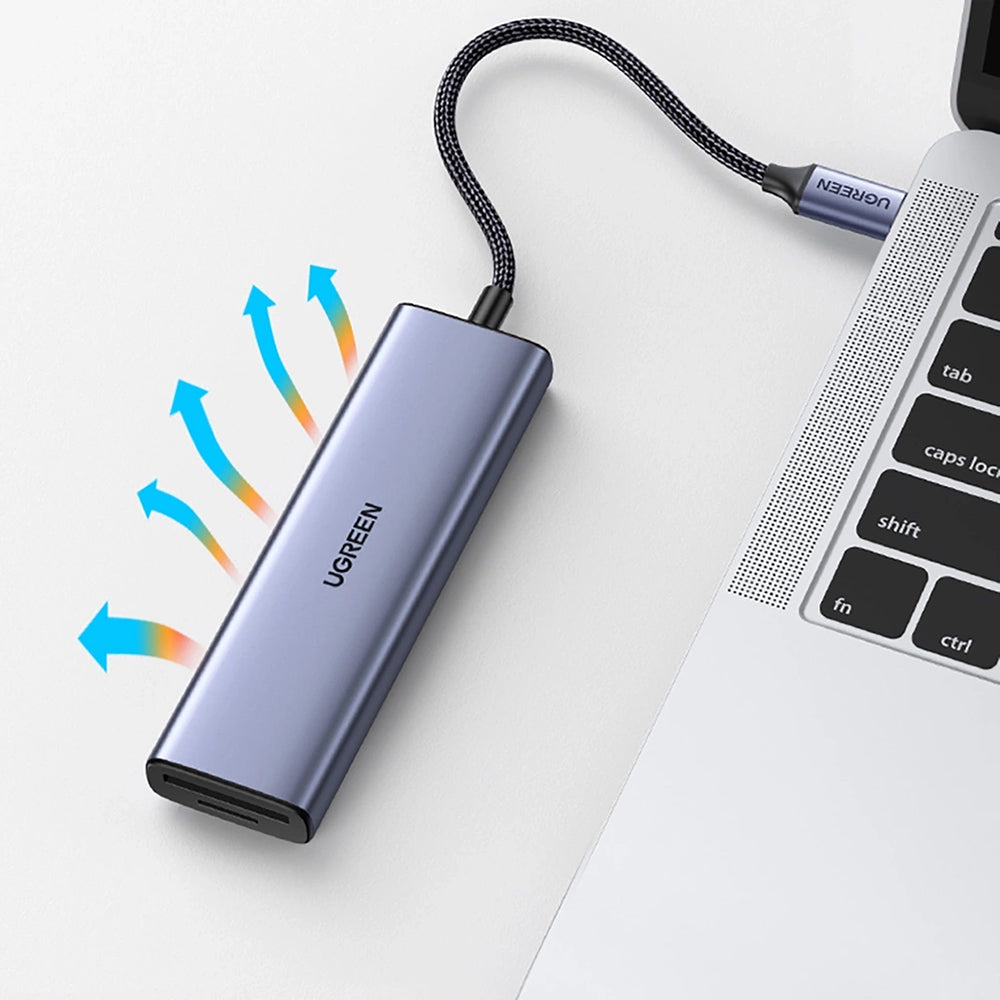Hub USB-C UGREEN CM511 (20956A), 3 x USB-A 3.0 - 1 x HDMI - 1 x SD - 1 x microSD, Γκρι