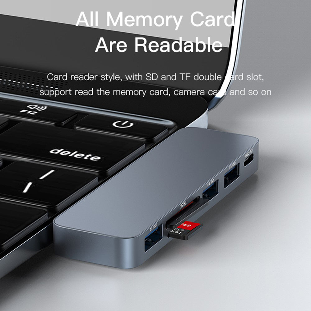 Hub USB-C Yesido HB10 για Apple MacBook Pro / Air, 6σε1, Γκρι