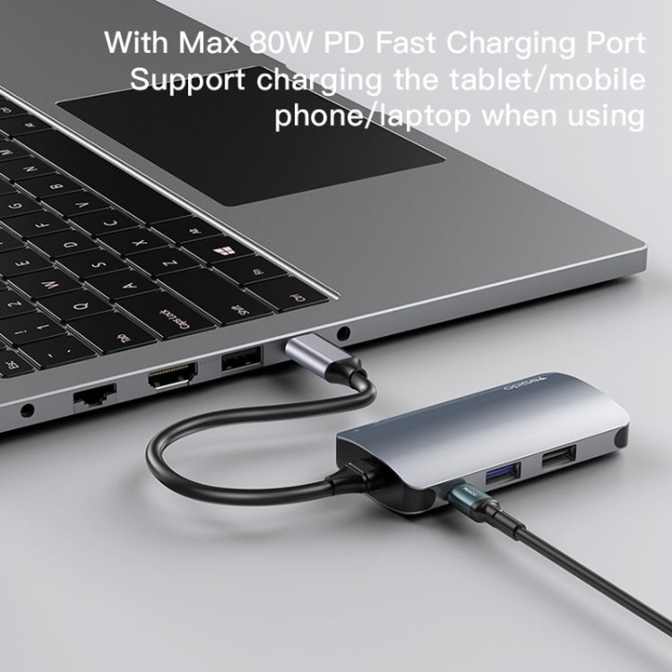 Hub USB-C Yesido HB15, 6in1, Γκρι