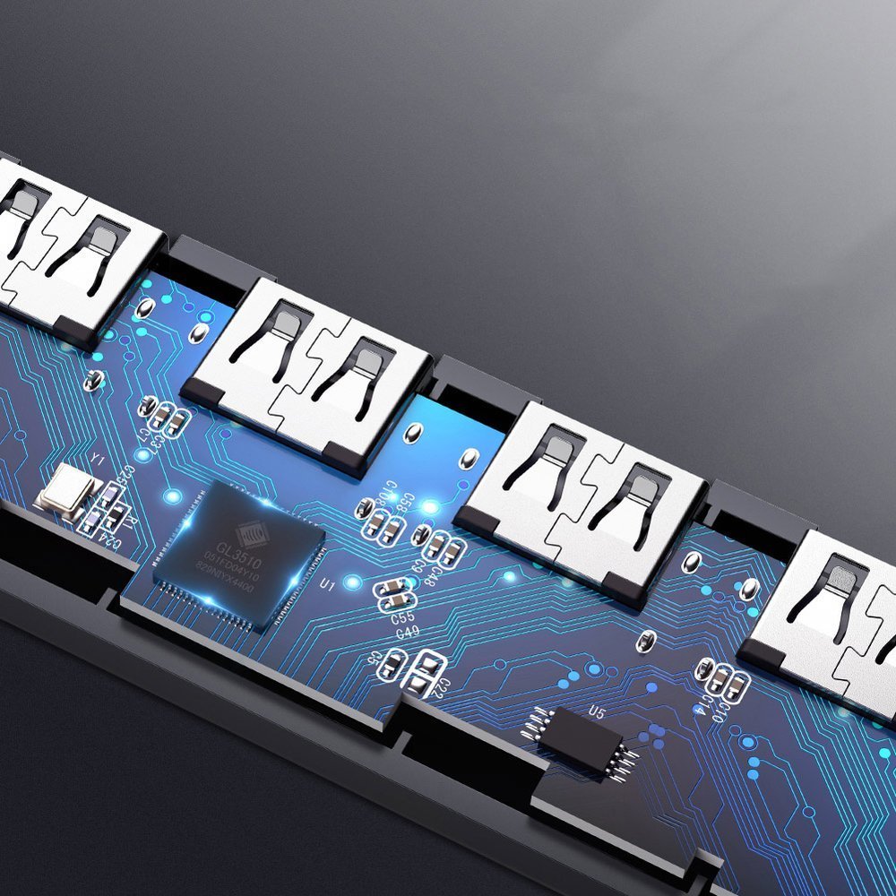 Hub USB UGREEN CM219, 4 x USB-A 3.0 - 1 x USB-C, Γκρι