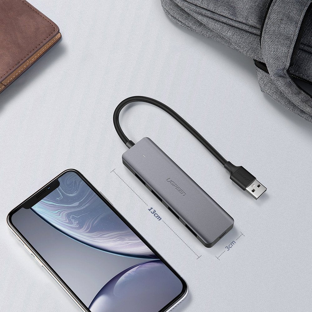 Hub USB UGREEN CM219, 4 x USB-A 3.0 - 1 x USB-C, Γκρι