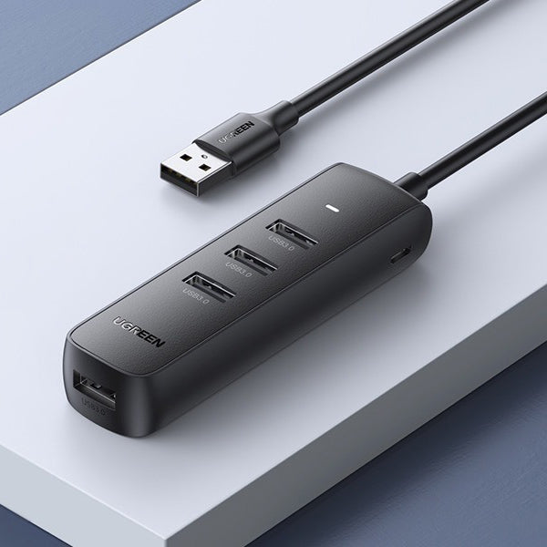 Hub USB UGREEN CM416, 4 x USB-A 3.0, 0.25m, Μαύρο