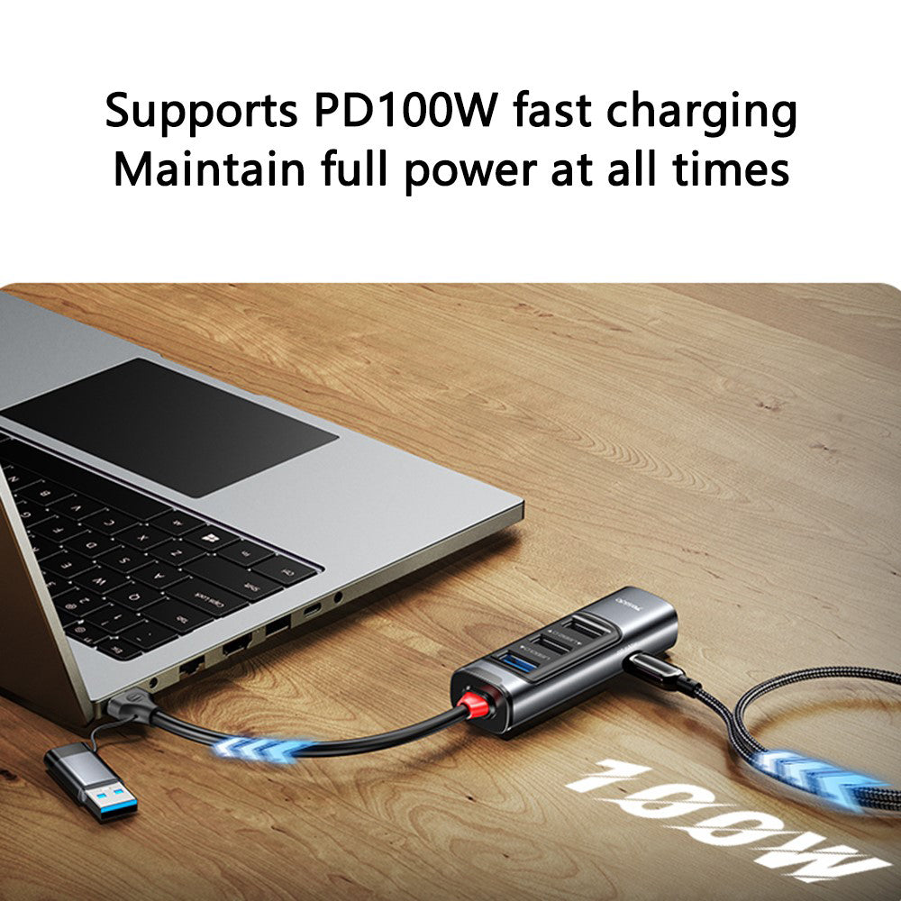 Hub USB / USB-C Yesido HB20, 5in1, Γκρι