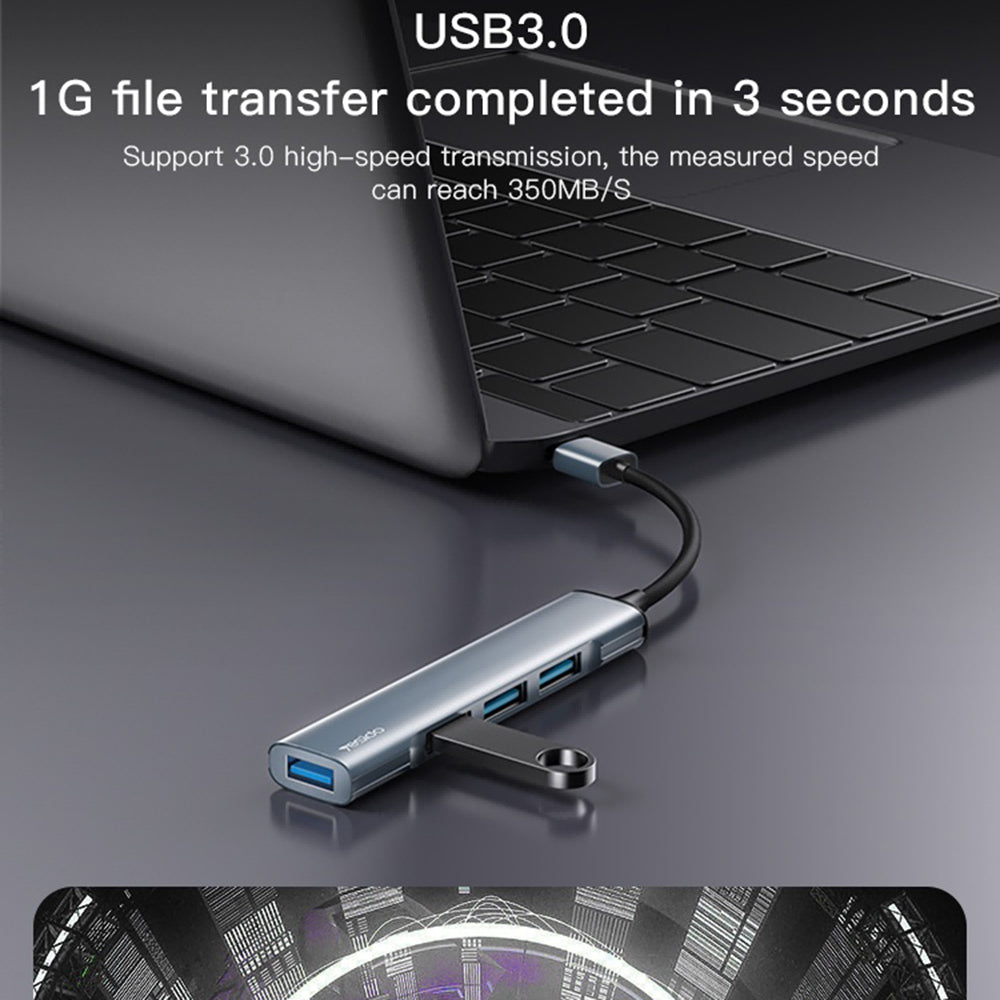 Hub USB Yesido HB18, 4in1, Γκρι