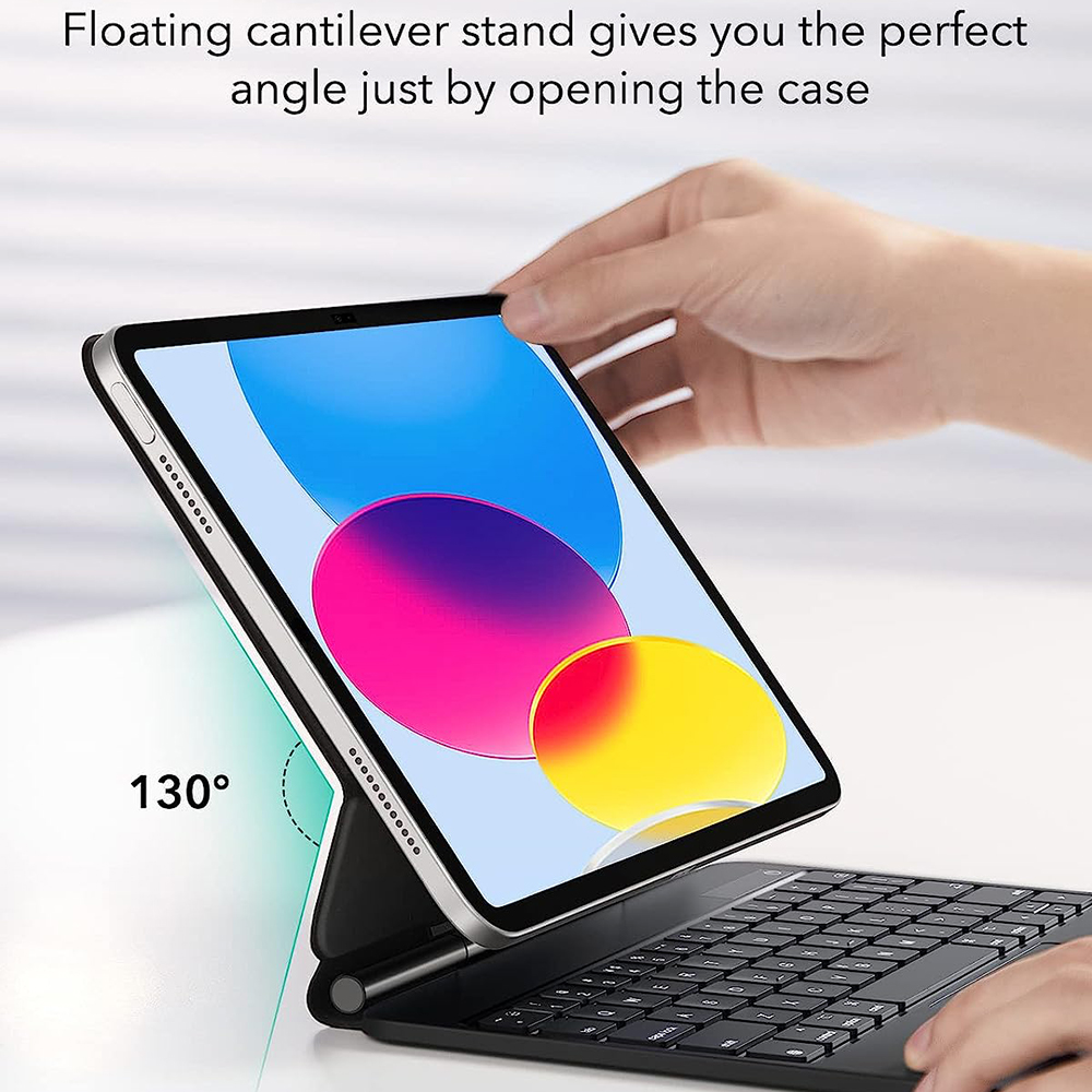Θήκη με Πληκτρολόγιο για Apple iPad (2025) / (2022), ESR, Rebound, Μαύρη, Επανασφραγισμένη