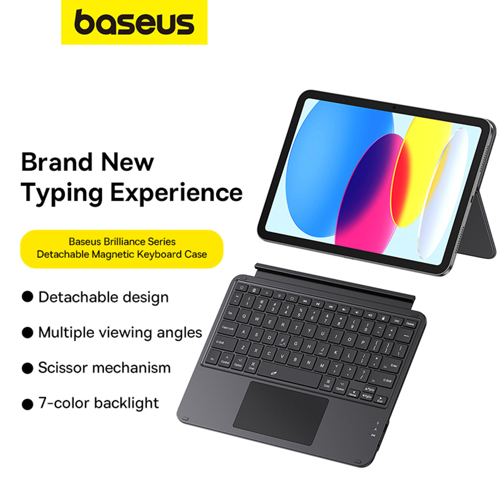 Θήκη με Πληκτρολόγιο για Apple iPad (2022), Baseus, Brilliance, Μαύρη