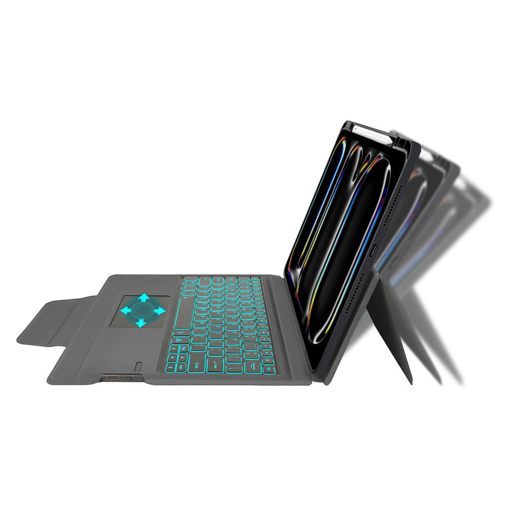 Θήκη με Πληκτρολόγιο για Apple iPad Pro 13 (2024), Techsuit, KeyTab Pro, Μαύρο