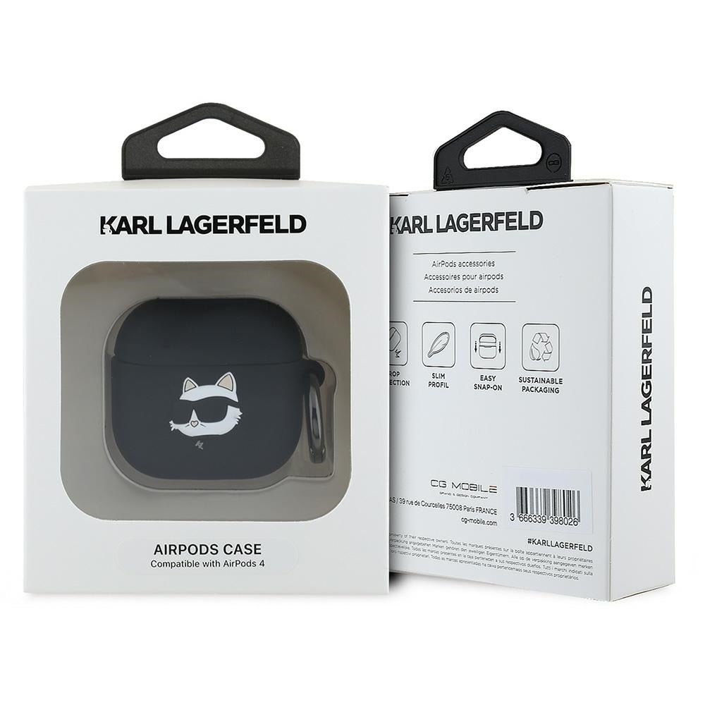 Θήκη Karl Lagerfeld 3D Choupette's Head για Apple AirPods 4, Μαύρη