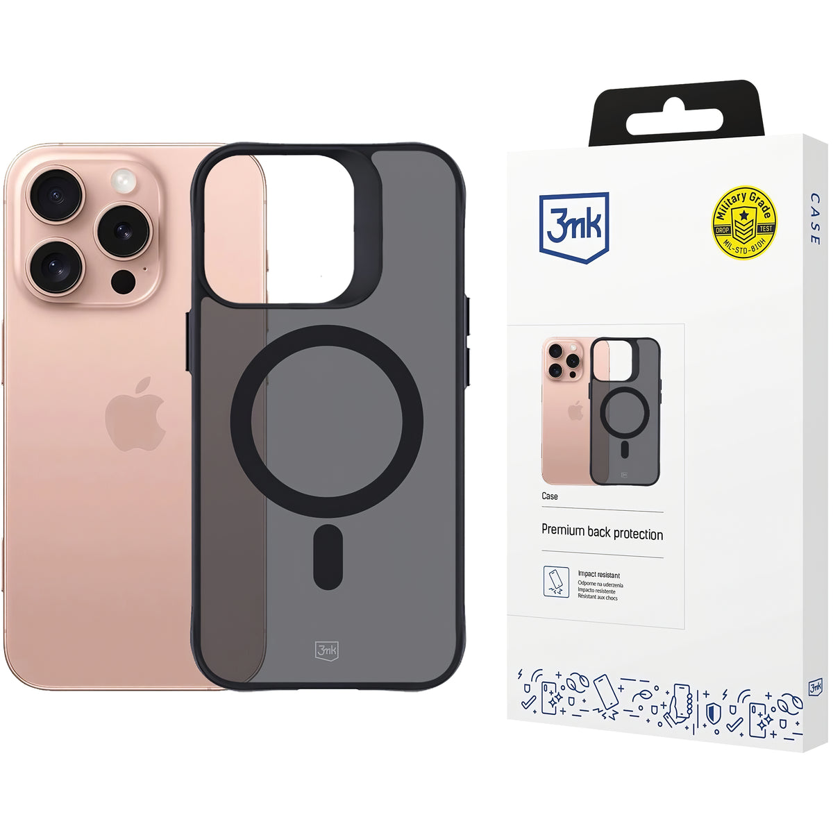 Θήκη MagSafe για Apple iPhone 16 Pro Max, 3MK, Smoke MagCase, Μαύρο