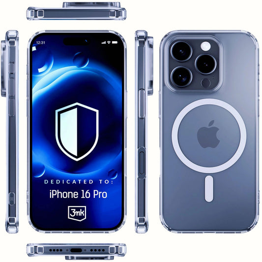 Θήκη MagSafe για Apple iPhone 16 Pro, 3MK, MagCase, MagCase, Διαφανής