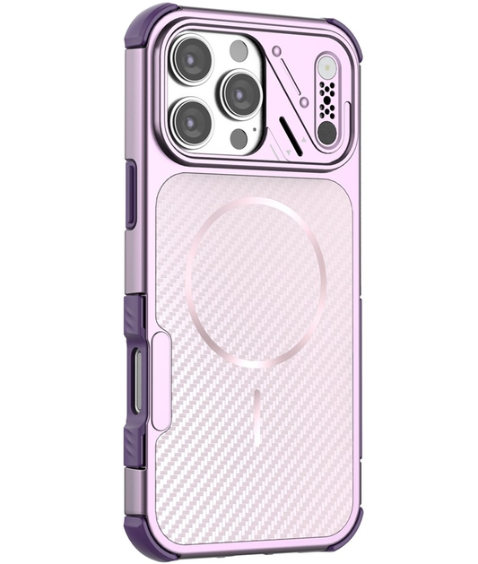 MagSafe Case for Apple iPhone 16 Pro Max, OEM, Carbon and Corner Protection, Purple