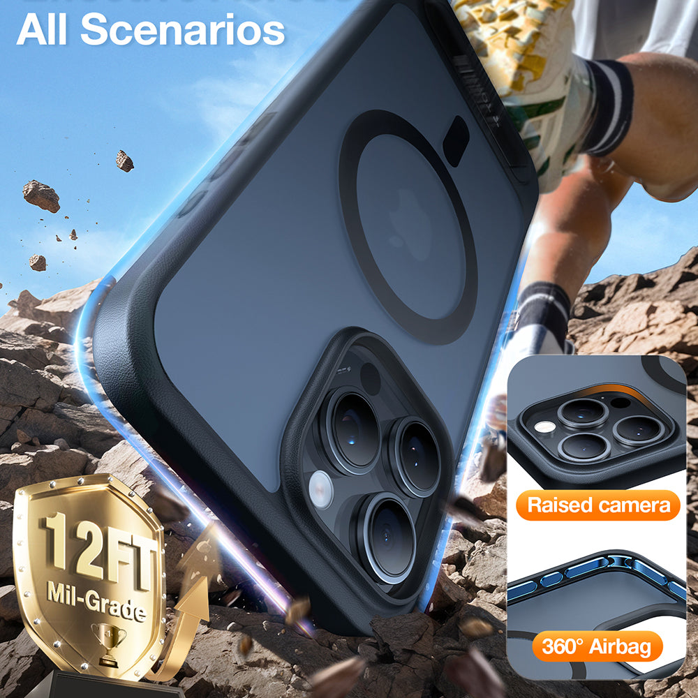 Θήκη MagSafe για Apple iPhone 16 Pro Max, Torras, Pstand, Μαύρη