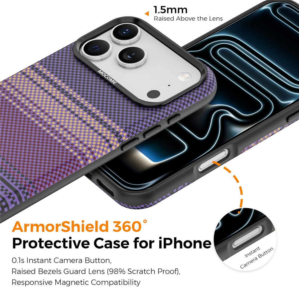 Θήκη MagSafe για Apple iPhone 17 Pro Max, OEM, Gradient Rainbow, Μωβ