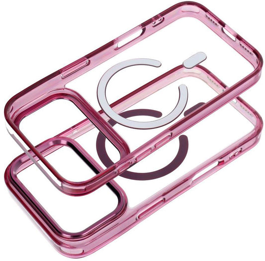 Θήκη MagSafe για Apple iPhone 18 Pro / iPhone 17 Pro, OEM, Frame Clear Hybrid, Βυσσινί