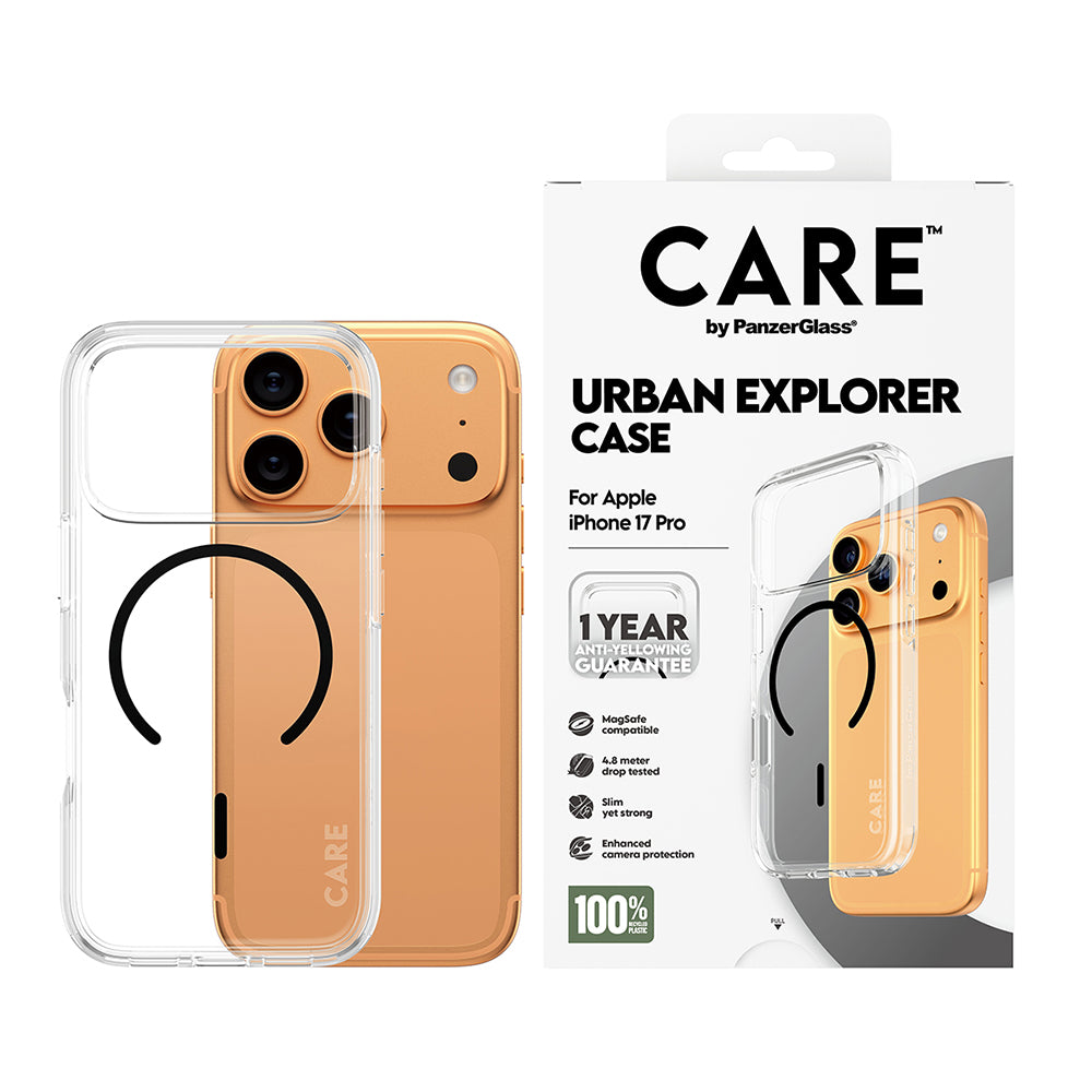 Θήκη MagSafe για Apple iPhone 17 Pro, PanzerGlass, Care Urban Explorer, Διαφανής Λευκή, Επανασφραγισμένη