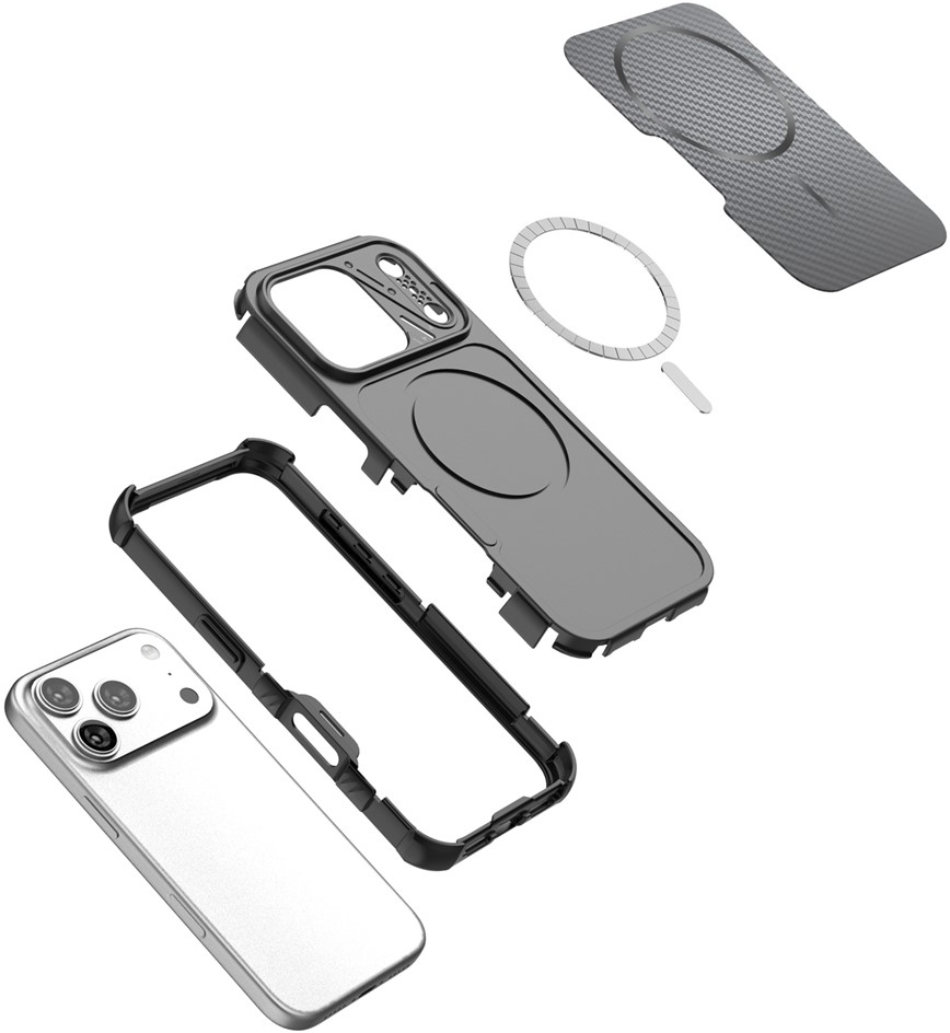 Θήκη MagSafe για Apple iPhone 18 Pro Max / 17 Pro Max, OEM, Προστασία από Άνθρακα και Γωνίες, Μαύρη