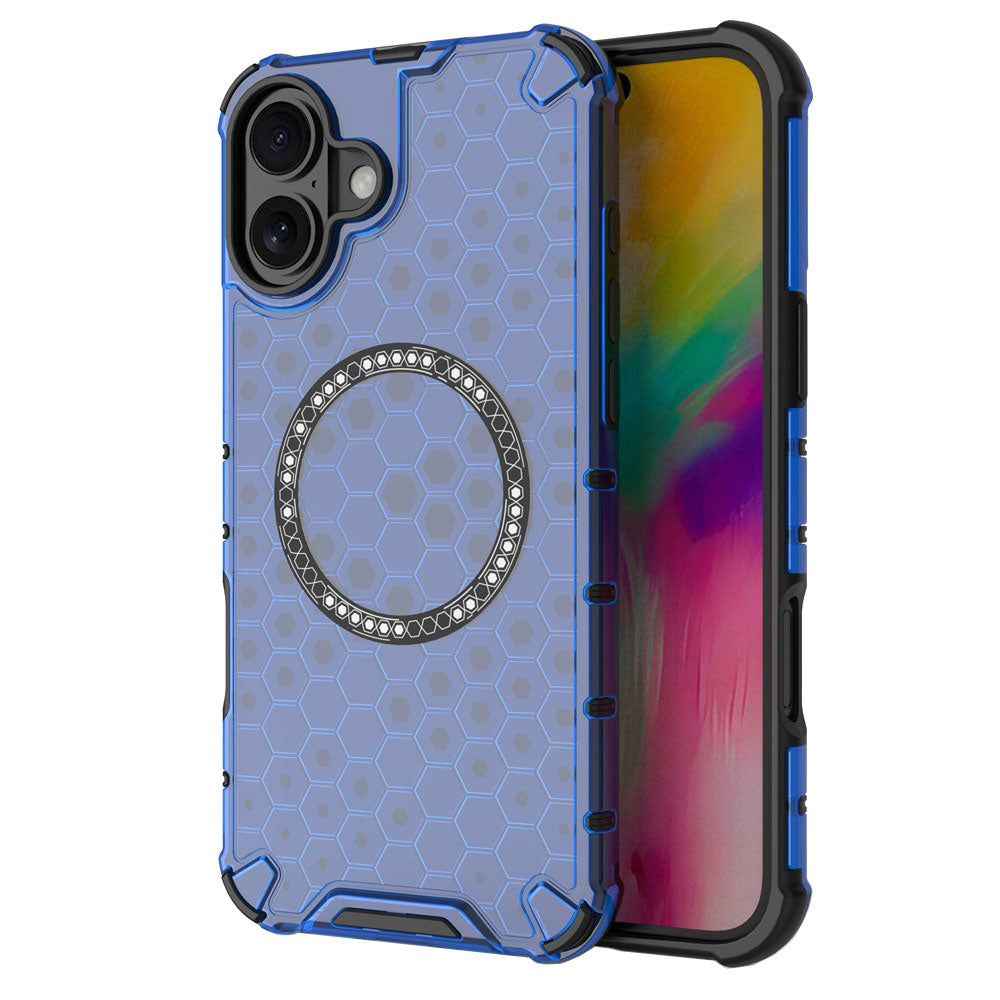Θήκη MagSafe για Apple iPhone 16, Techsuit, HoneyComb Shield, Μπλε