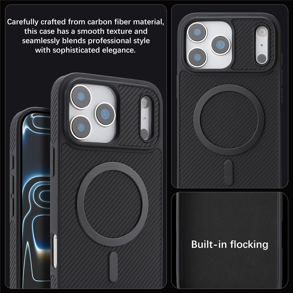 Θήκη MagSafe για Apple iPhone 17 Pro, OEM, Carbon Metal Ring, Μαύρο