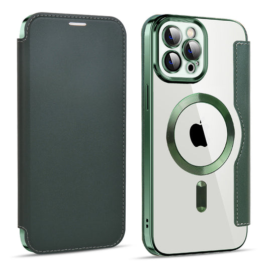 Θήκη MagSafe για Apple iPhone 11 Pro Max, Techsuit, SmartMag Book, Πράσινο